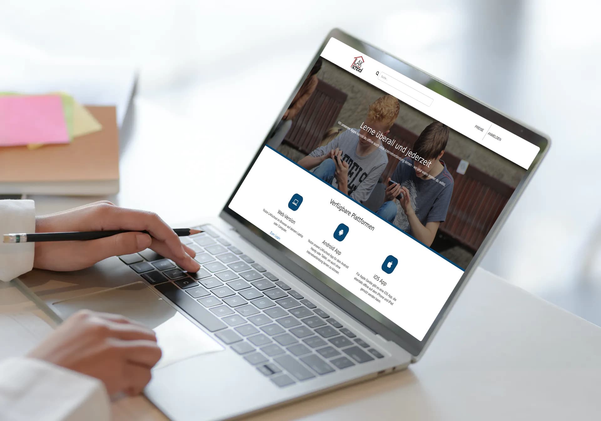 LAKschool auf Laptop
