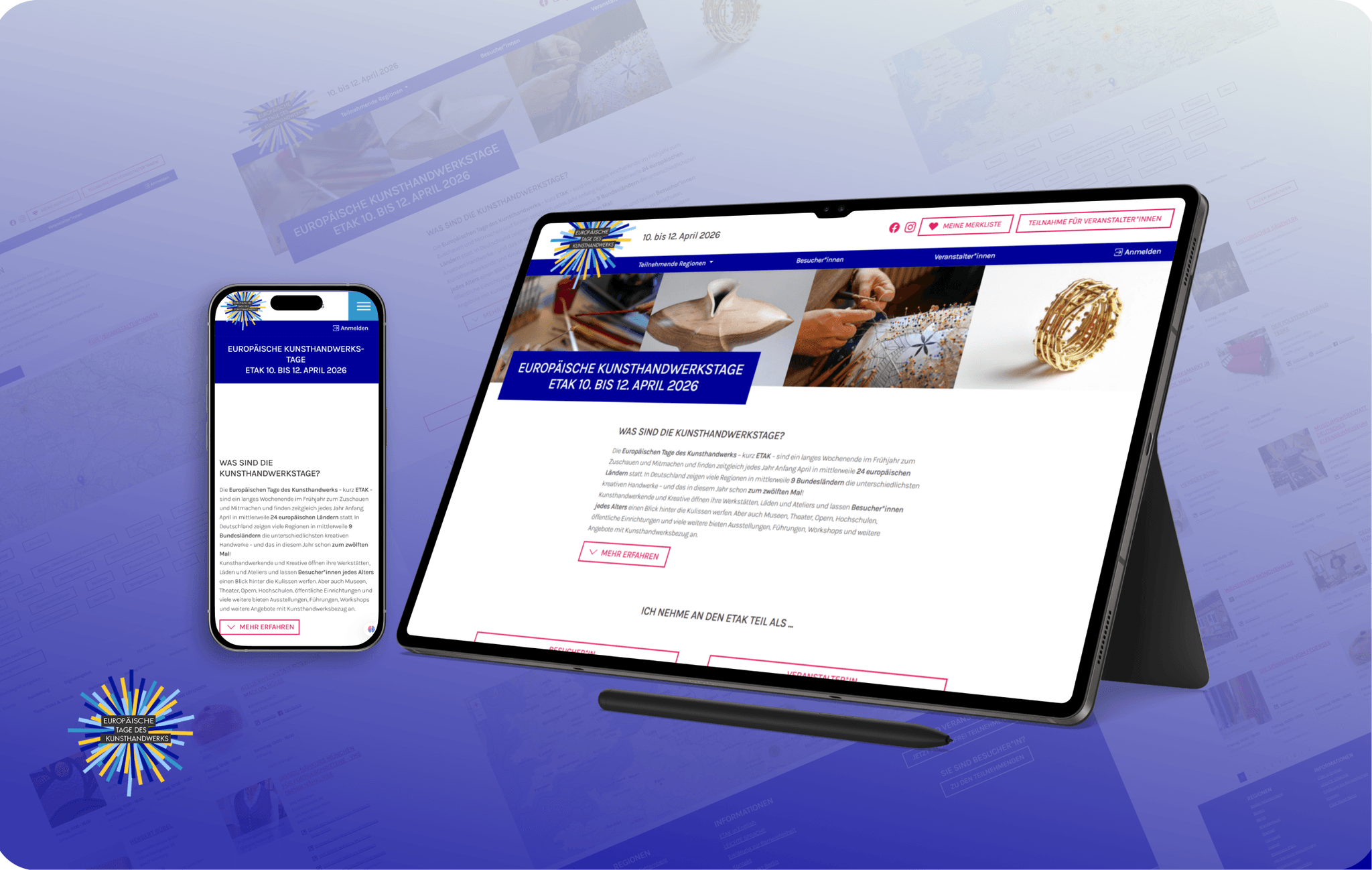 Etak Website dargestellt auf Entgeräten