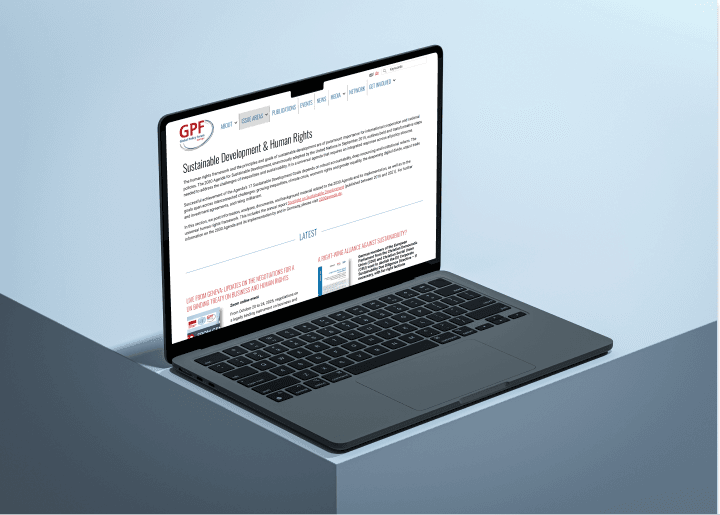 GPF Website auf Laptop